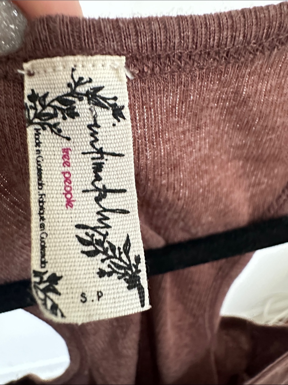 Free People Chocolate Brown Ribbed Racerback Crop - Picture 4 of 4